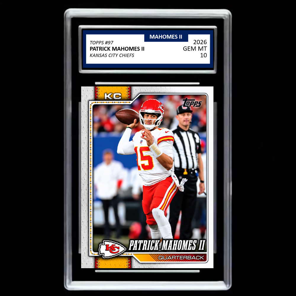 Patrick Mahomes II 2026 Topps #97 Kansas City Chiefs – GEM MINT 10 Display Collectible!