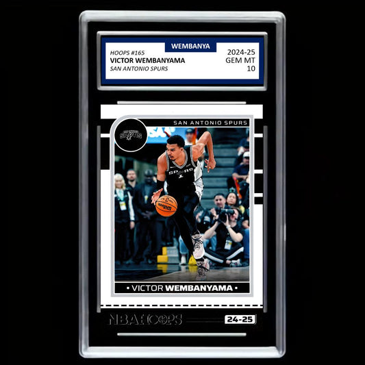 Victor Wembanyama 2024-25 NBA Hoops #165 GEM MINT 10 – San Antonio Spurs Basketball Collectible Card
