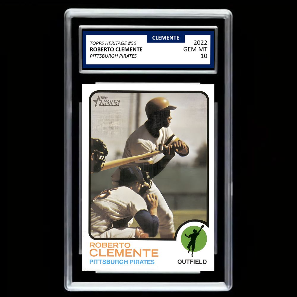 2022 Topps Heritage Roberto Clemente #50 GEM MINT 10 – Pittsburgh Pirates Baseball Legend