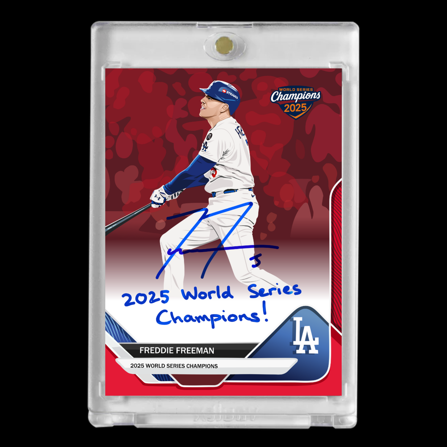 Freddie Freeman 2025 Dodgers Facsímile Auto Cartoon Art Card – Limited Edition!