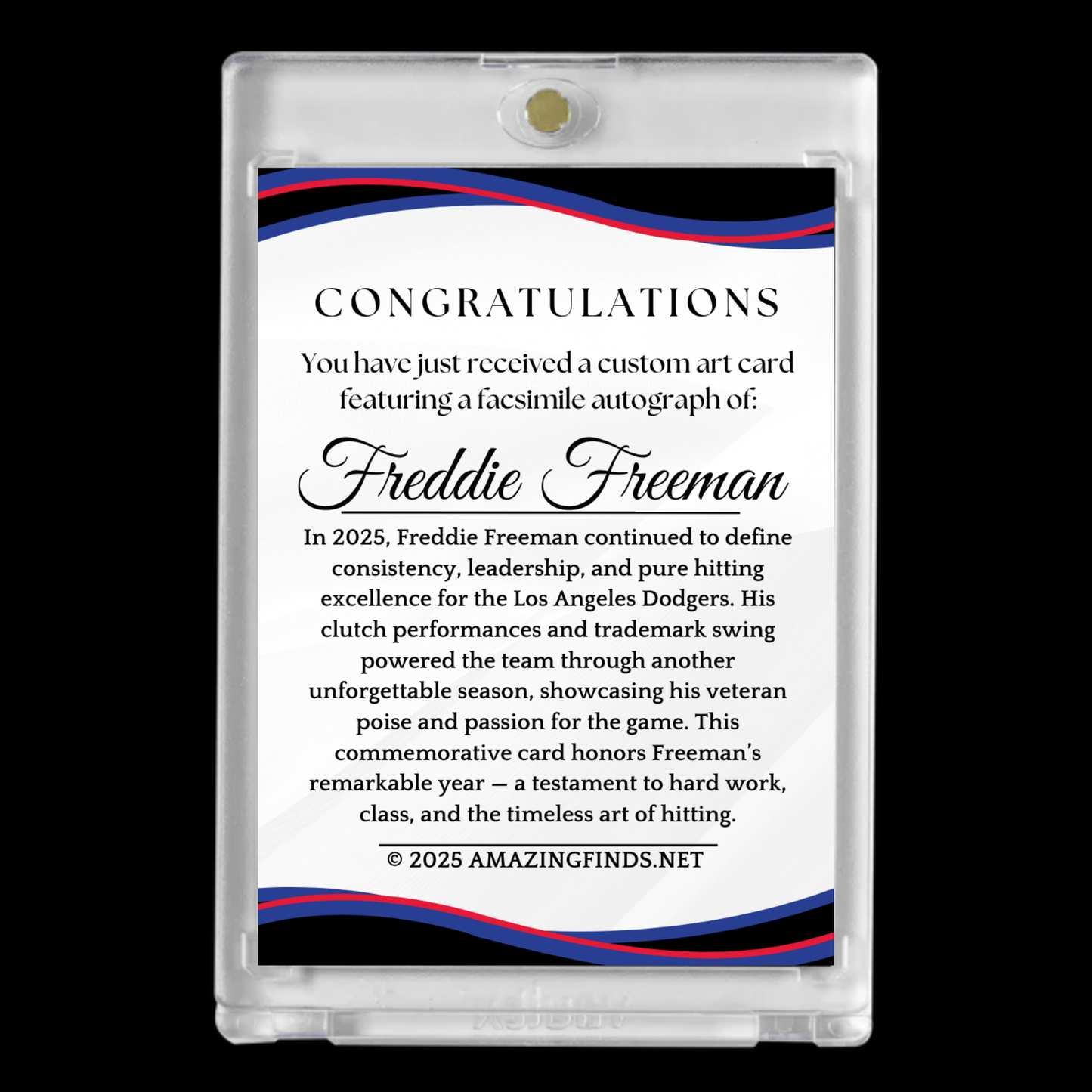 Shohei Ohtani & Freddie Freeman 2025 Dodgers Custom Art Card Set – Printed Signature