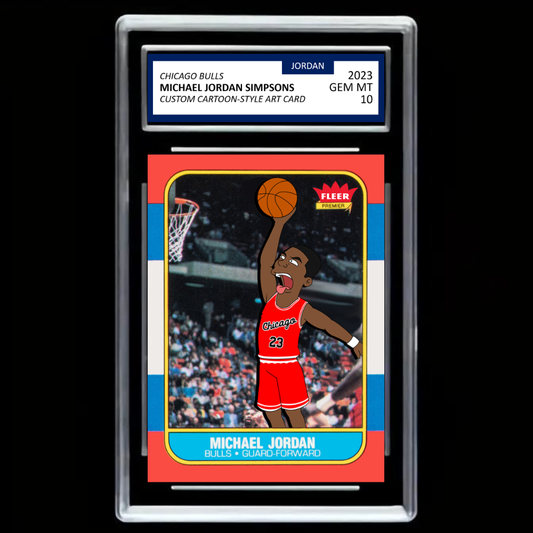(Lot Of 10) Michael Jordan Chicago Bulls Rookie Card – Simpsons Style Custom Art Card - GRADED Gem Mint 10!