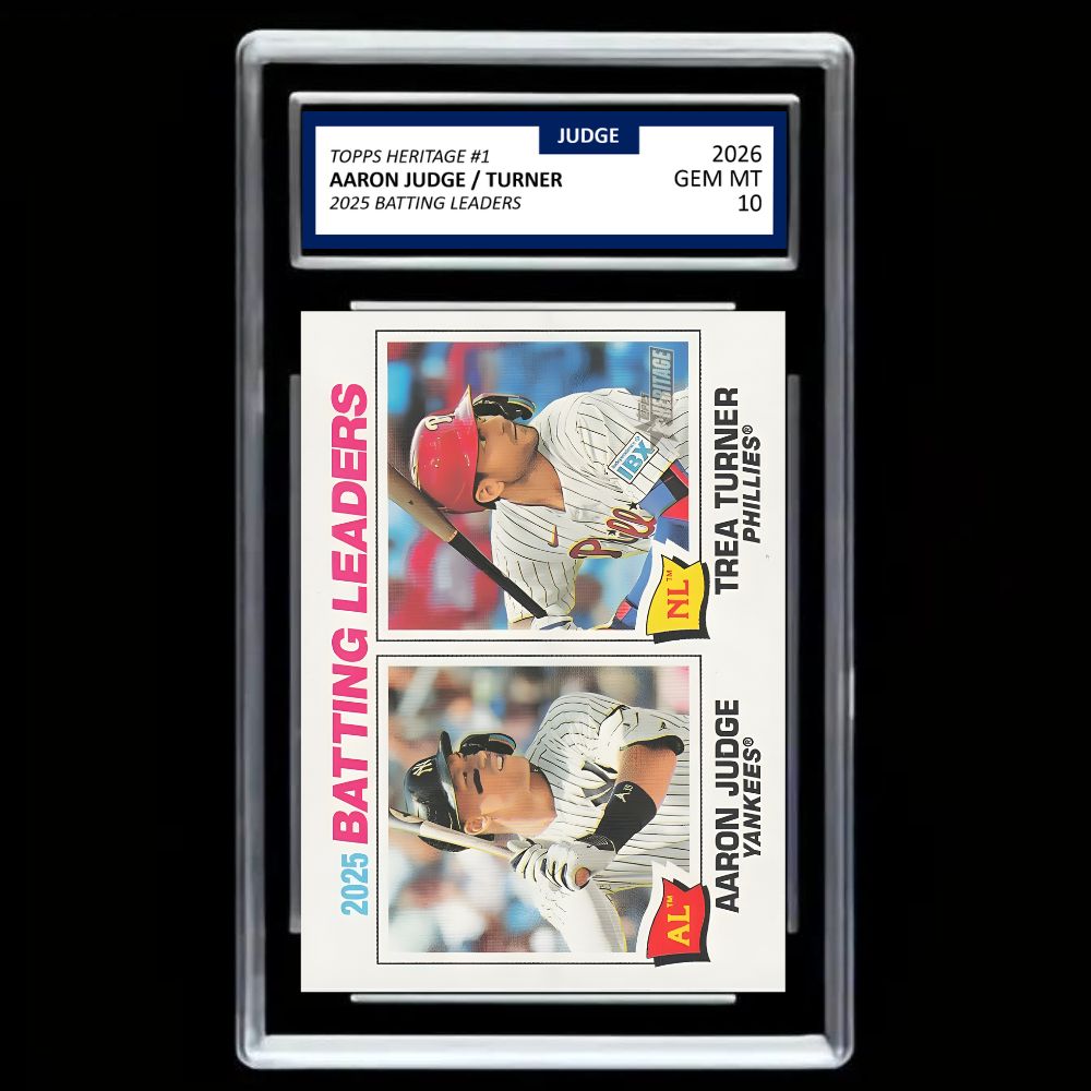 Aaron Judge & Trea Turner 2025 Topps Heritage Batting Leaders – Graded GEM MT 10 Baseball Card
