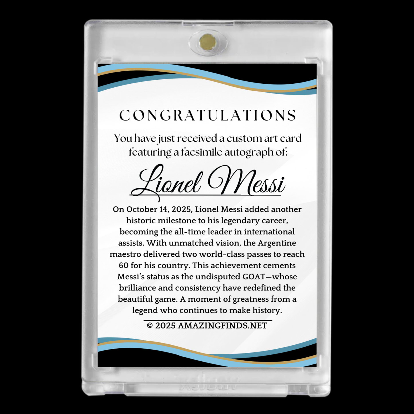 Lionel Messi 2025 Argentina Facsímile Auto Cartoon Art Card – Limited Edition!