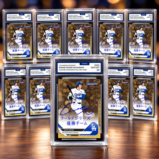 LOT OF 10 Shohei Ohtani 2025 Dodgers #17 World Series Facsimile Auto Cards GEM MINT 10