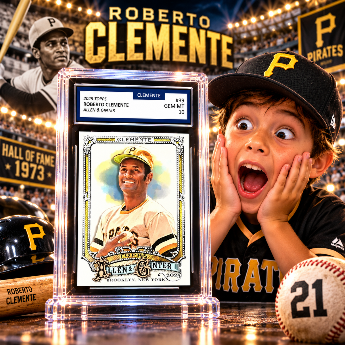 2025 Topps Allen & Ginter #39 Roberto Clemente - Graded Gem Mint 10!