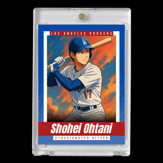 Shohei Ohtani 2025 #17 Los Angeles Dodgers Facsimile Autograph Custom Cartoon Anime Style Art Card!