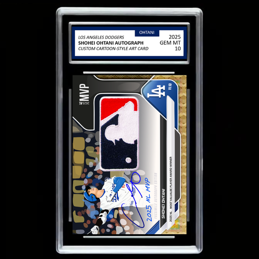 Shohei Ohtani 2025 NL MVP #17 Los Angeles Dodgers Facsimile Autograph Custom Cartoon Style Art Card – Graded GEM MINT 10
