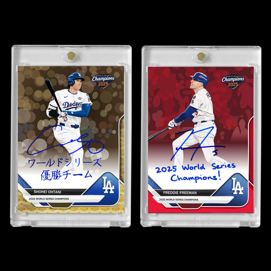 Shohei Ohtani & Freddie Freeman 2025 Dodgers Custom Art Card Set – Printed Signature