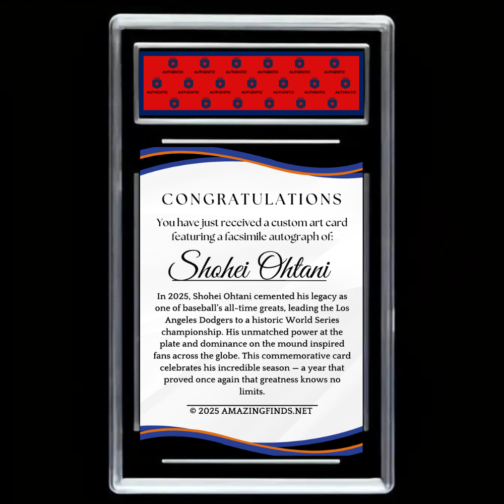 Shohei Ohtani 2025 #17 Dodgers Facsímile Auto Cartoon Art Card – Graded GEM MINT 10