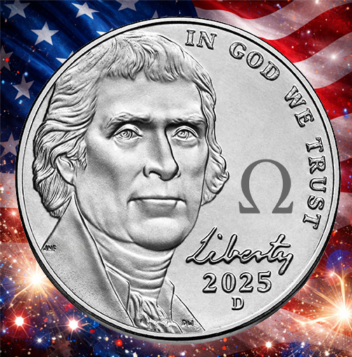 2025 D Jefferson Nickel OMEGA Ω Counterstamp In Stock + FREE Ship!!