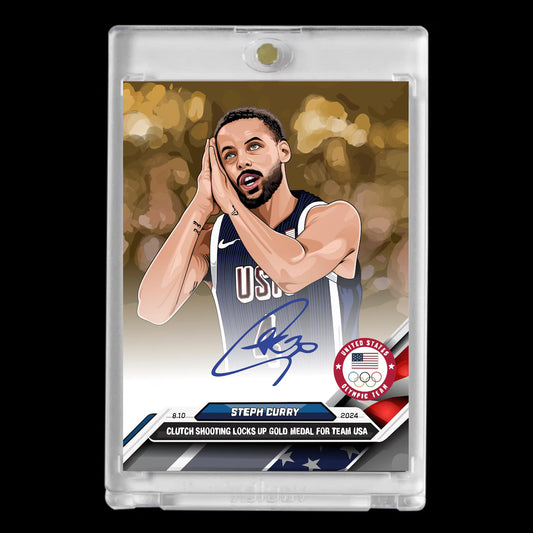 Stephen Curry 2025 #4 USA Olympic Team Facsimile Autograph Custom Cartoon-Style Art Card!