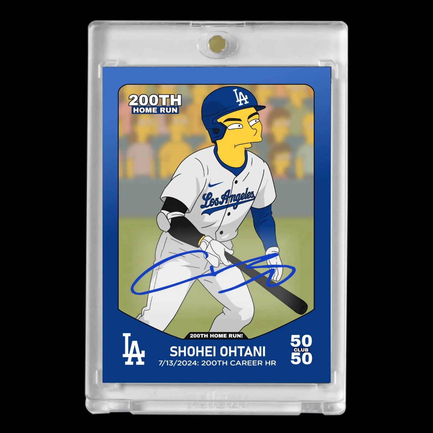 Shohei Ohtani 2025 #17 Los Angeles Dodgers 200TH Home Run Facsimile Autograph Custom Cartoon Style Art Card!
