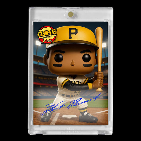 Roberto Clemente 2025 #21 Pittsburgh Pirates Autograph Custom Funko Pop Vinyl Cartoon Style Art Card!