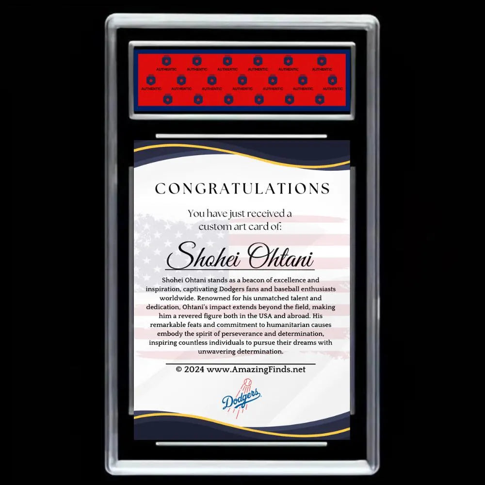 Shohei Ohtani 2024 Los Angeles Dodgers Facsimile Autograph Mint Card - Graded GEM-MINT 10