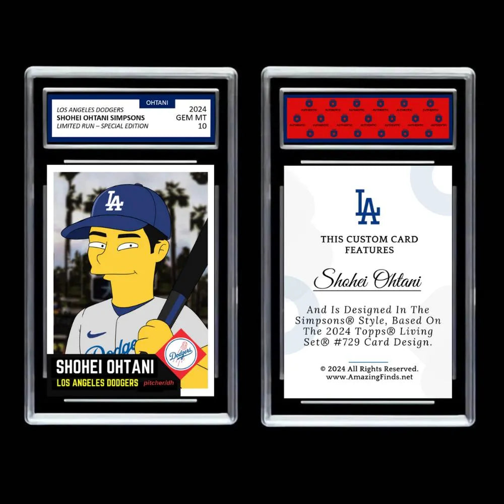 Shohei Ohtani 2024 LA Los Angeles Dodgers Mint Simpsons Baseball Card - Graded GEM-MINT 10