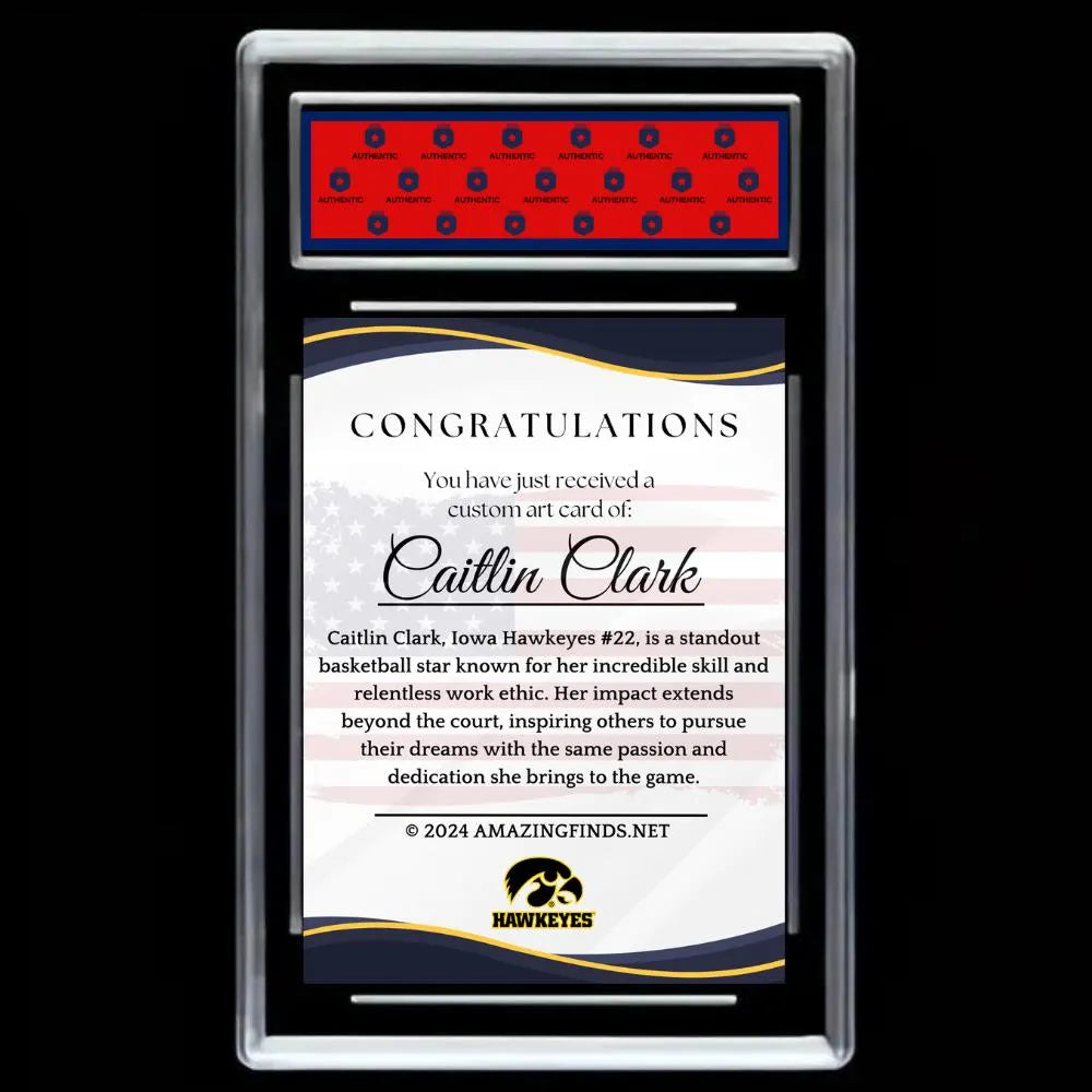 Caitlin Clark #22 2024 Women's Basketball Facsimile Autograph Cartoon Art Style Mint Card - Graded GEM-MINT 10
