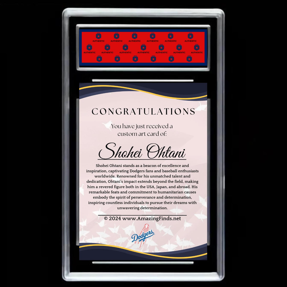 Shohei Ohtani 2024 Los Angeles Dodgers Facsimile Autograph Japan Art Mint Card - Graded GEM-MINT 10