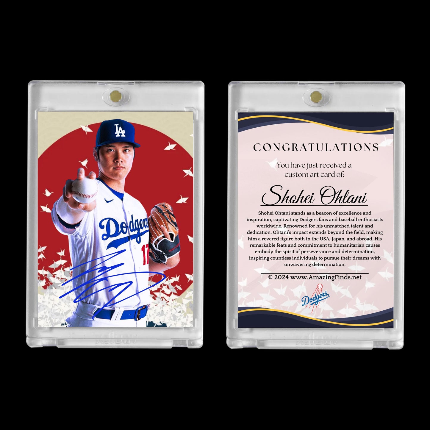 Shohei Ohtani 2024 #17 Los Angeles Dodgers Facsimile Autograph Japan Art Mint Card!