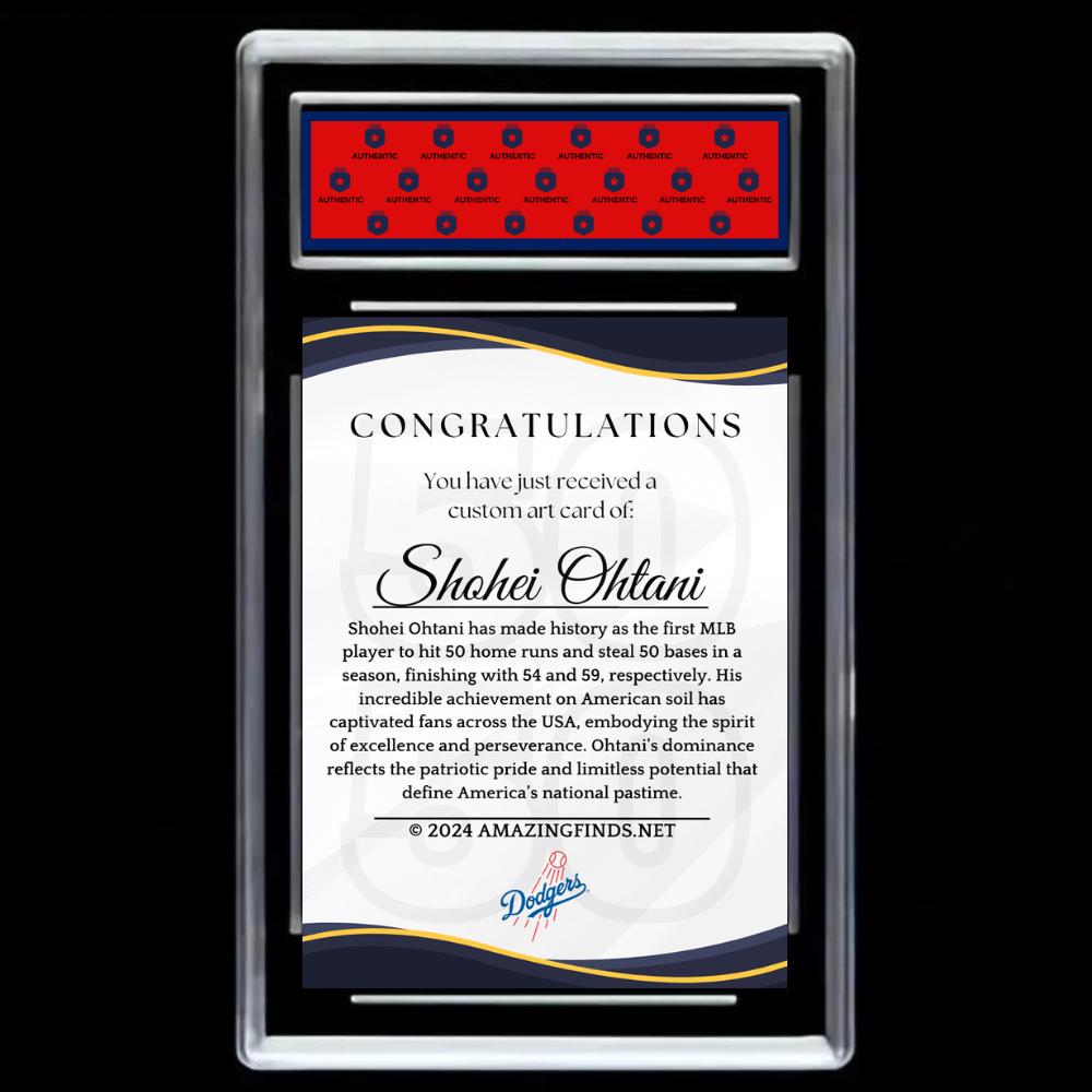 Shohei Ohtani 2024 #17 Los Angeles Dodgers 50/50 Facsimile Autograph Mint Card! - Graded GEM-MINT 10