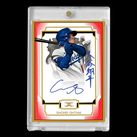 Shohei Ohtani 2025 #17 Los Angeles Dodgers Facsimile Double Autograph Custom Cartoon Style Art Card!