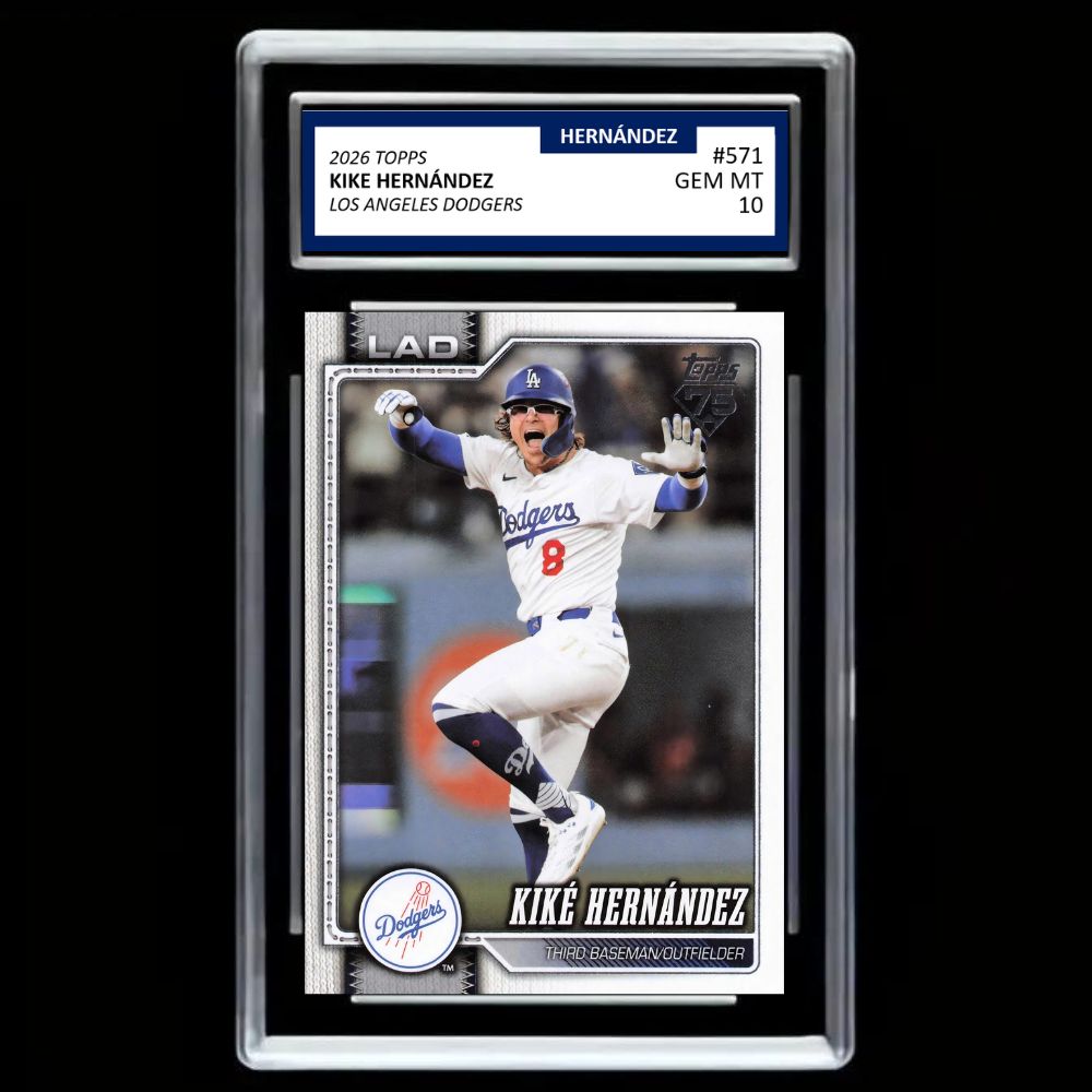 2026 Topps Series 2 #571 Kike Hernandez Dodgers Graded Gem Mint 10 Card!
