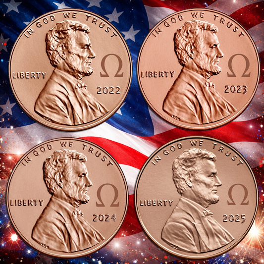2022-2025 Lincoln Penny Cent OMEGA Ω Counterstamp Set IN STOCK + FREE SHIP!!