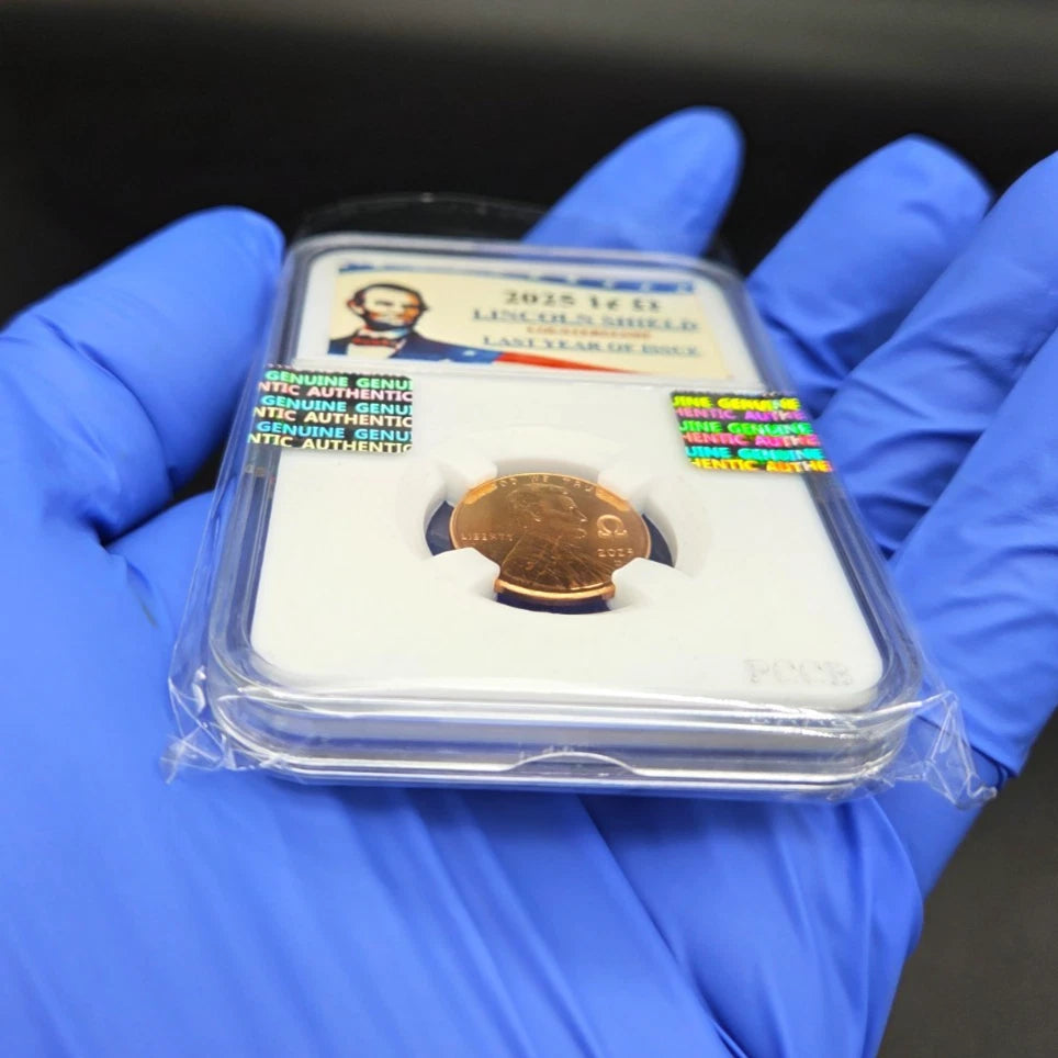 2025 Lincoln Shield Penny Cent OMEGA Ω Counterstamp with Slab Holder IN STOCK!!