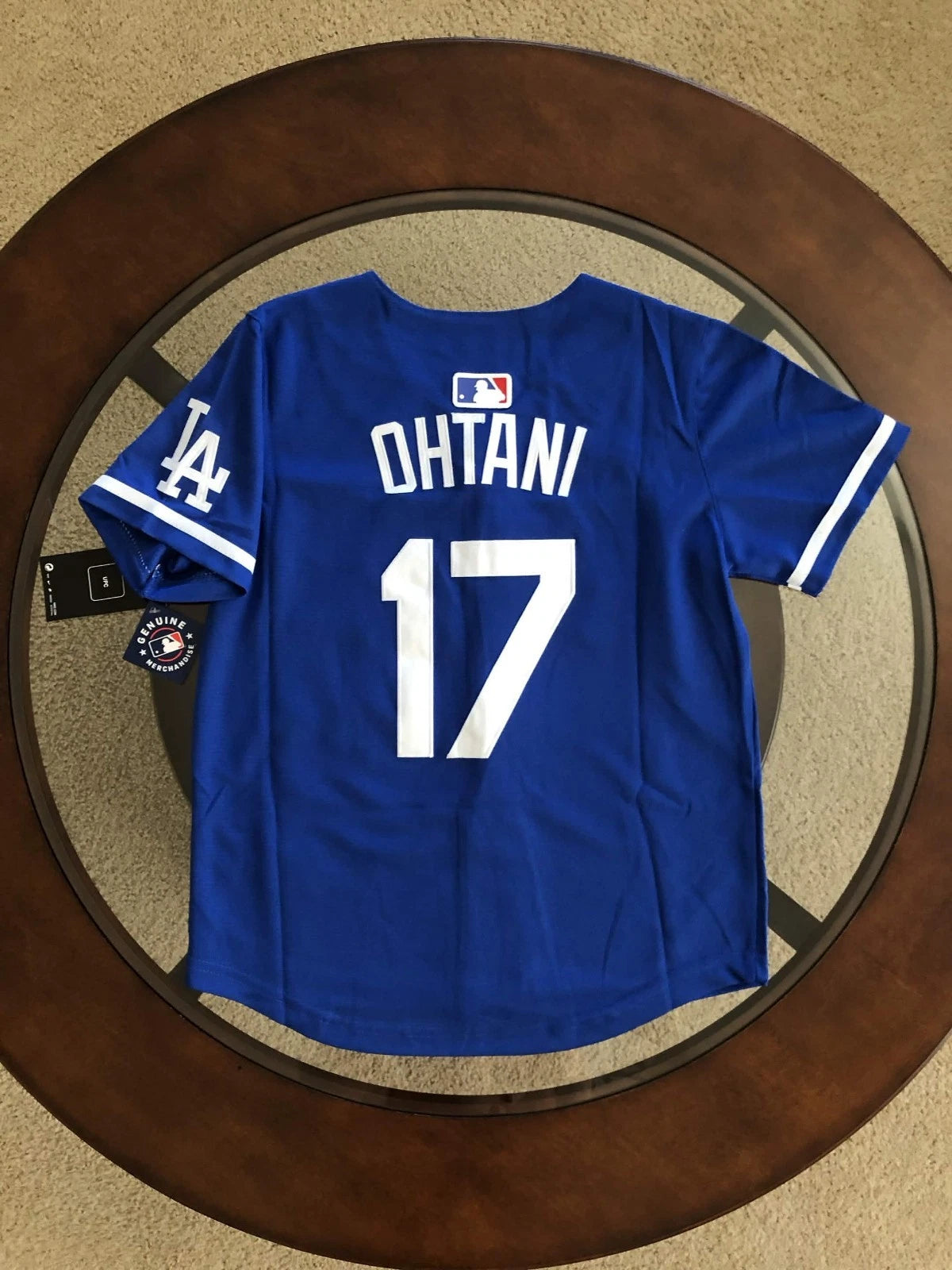NWT Shohei Ohtani Dodgers Kids Medium Blue Away Jersey Stitched #17