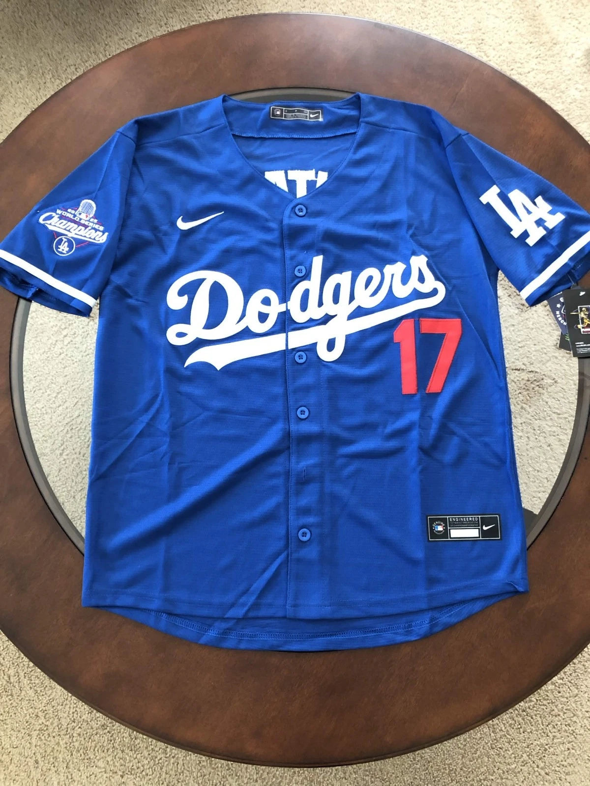 NWT Shohei Ohtani Dodgers Men's Large Blue Away Jersey Stitched #17
