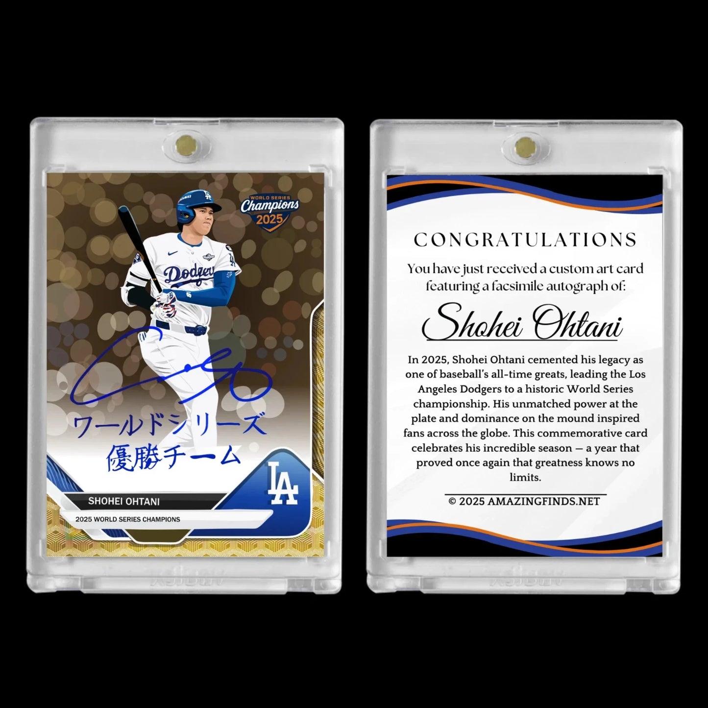 Shohei Ohtani & Freddie Freeman 2025 Dodgers Custom Art Card Set – Printed Signature