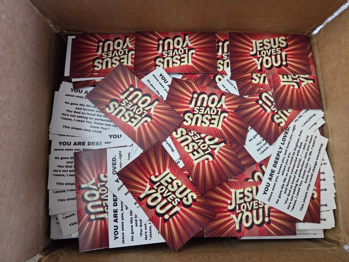Jesus Loves You | Gospel Tracts | Bible Tracts | Business Card Size | Pack Of 5,000 Cards!