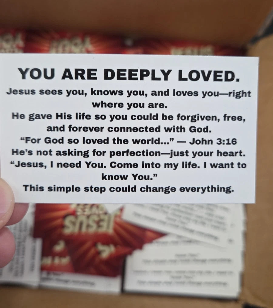 Jesus Loves You | Gospel Tracts | Bible Tracts | Business Card Size | Pack Of 5,000 Cards!