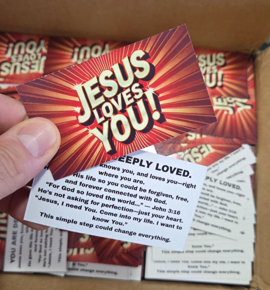 Jesus Loves You | Gospel Tracts | Bible Tracts | Business Card Size | Pack Of 5,000 Cards!